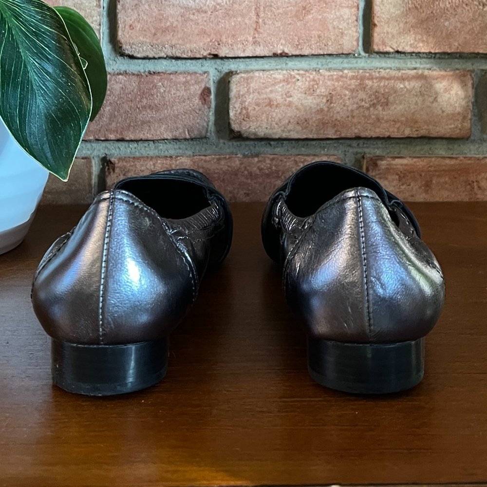 Etienne Aigner Dark Pewter Leather Loafer in Size 11 - Picture 4 of 10